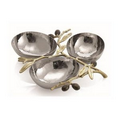 Olive Branch Gold Triple Compartment Dish By Michael Aram